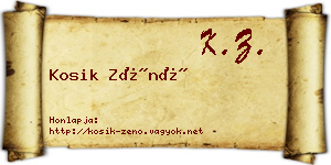 Kosik Zénó névjegykártya